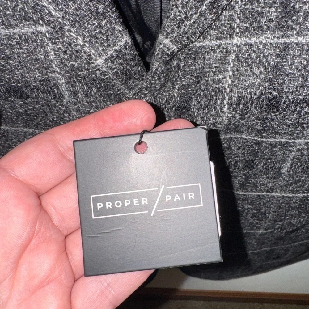 NWT Proper Pair Black and White Plaid Sports Jacket Size XL
